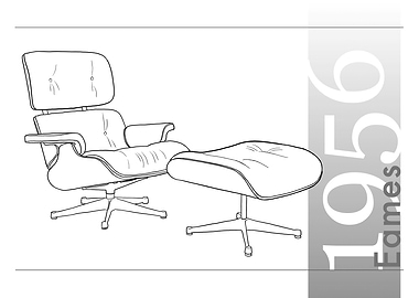 Hand Drawn Eames 1956 Lounger