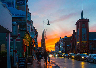 Muswell Hill Broadway at sunset