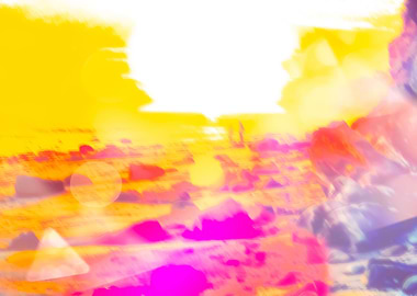 summer sunset at the beach with summer bokeh light