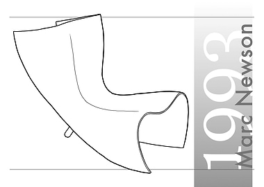 Hand Drawn Newson 1993 Felt Chair