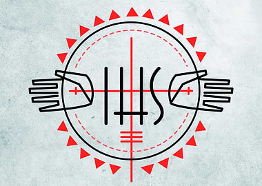 Religious Christian symbols and Jesus hands