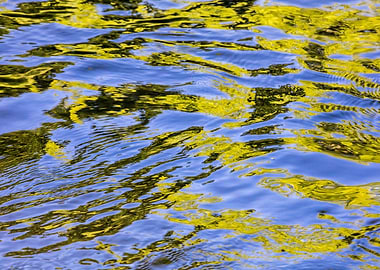 Abstract Ripples of Gold and Blue