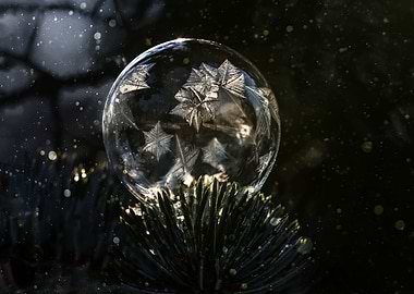 Frozen bubble with frosty stars