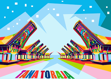 Wonderland Of Tana Toraja Pop Art WPAP