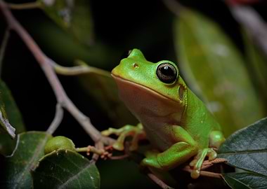 Gazing (Green tree frog)