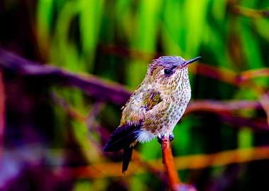 Cute baby hummingbird from close, Cusco, Peru