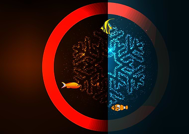 red circle and fish