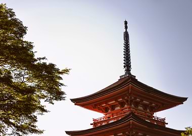 Kiomuzu Dera stupa in Kyoto Japan