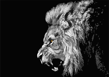 Black and White Lion