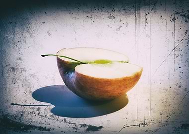 Still life of a sliced apple