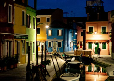 Burano island,at night