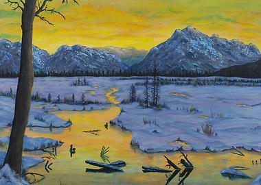 Glowing Snow and Sky