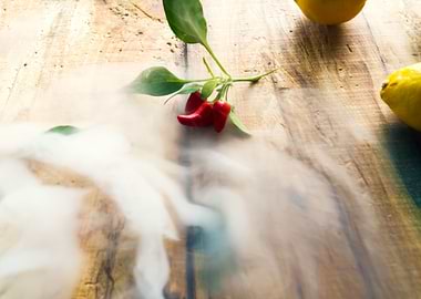 Red hot chili pepper with lemons