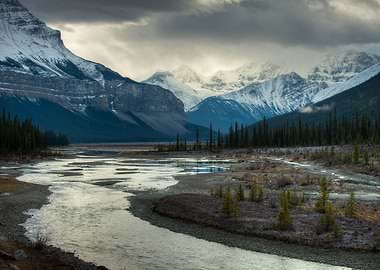 Moody Rocky Mountains in Canada