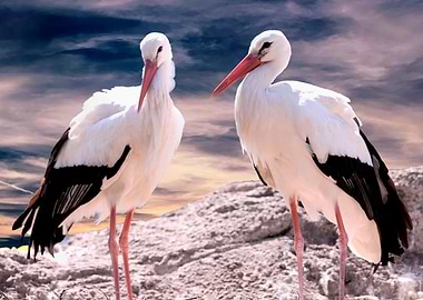 storks in the farn