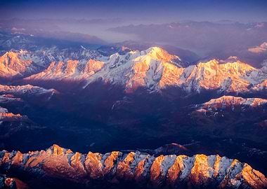 Flying over the alpes