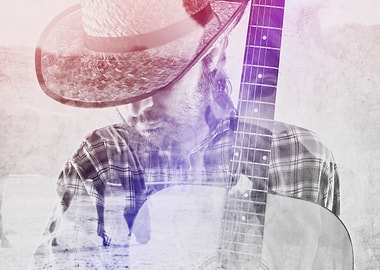 Cowboy with guitar