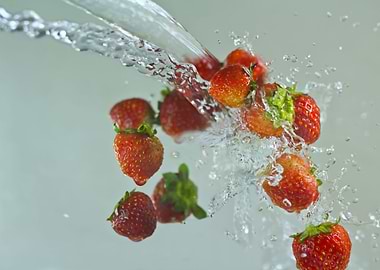 Strawberries splash
