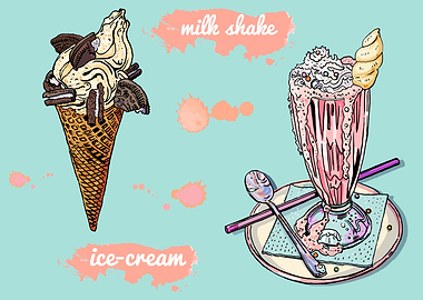 Pink unicorn milk shake