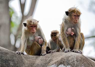 monkey with her baby
