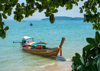 Long Tail Boat in Thai Beach