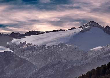 snowy mountain in winter