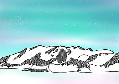 Vinson massif Antarctica landscape illustration