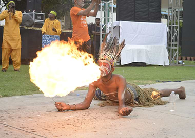 A Juggler Show at SeaFestival 2018 in Karachi