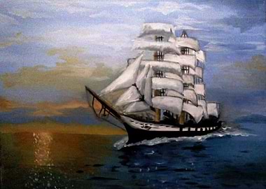 Ship, sea oil paintings