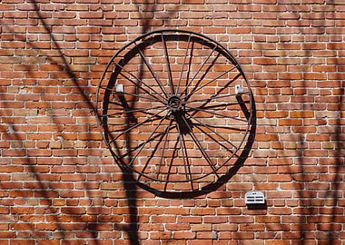 Brick Wall with Wheel