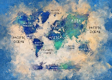 world map 1 watercolor
