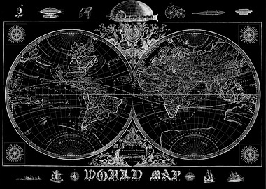 world map vintage