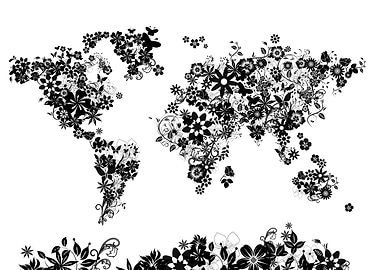 world map flowers 9