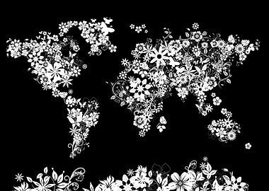 world map flowers 10