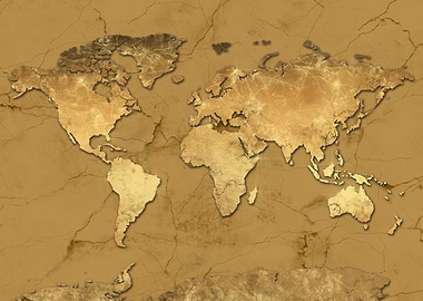 world map gold