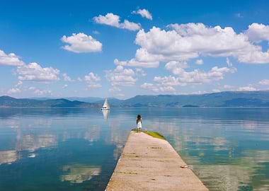 Girl by the lake