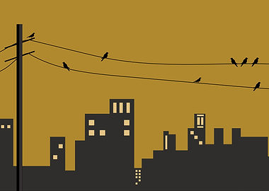 Landscape with birds