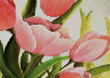 Glass stained tulips