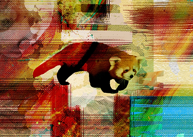 Red Panda Abstract