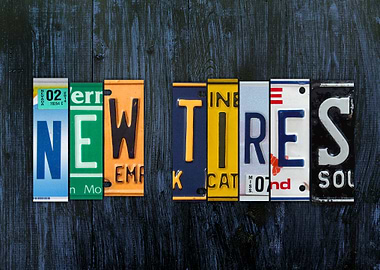New Tires Lettering Sign