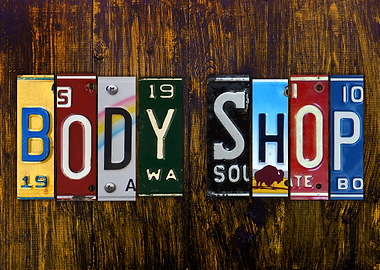 Body Shop Lettering Sign