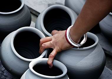 hand of pottery