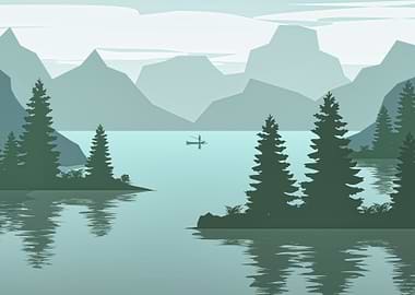 Minimalist Mountain Lake
