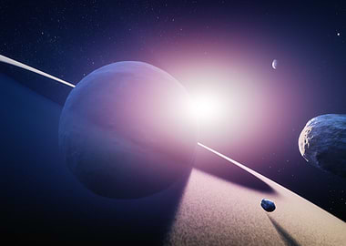 planet saturn sunrise