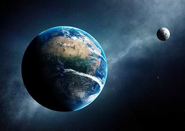 earth and moon from space