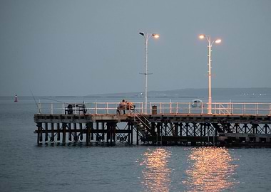 Late Noon Fishing on Pier