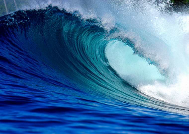 Blue surfing wave