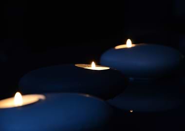 Three zen stone candles