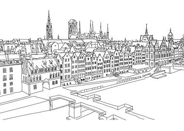 Gdansk city landscape.
