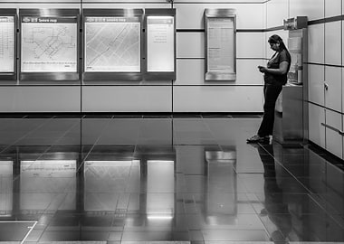 At the train station